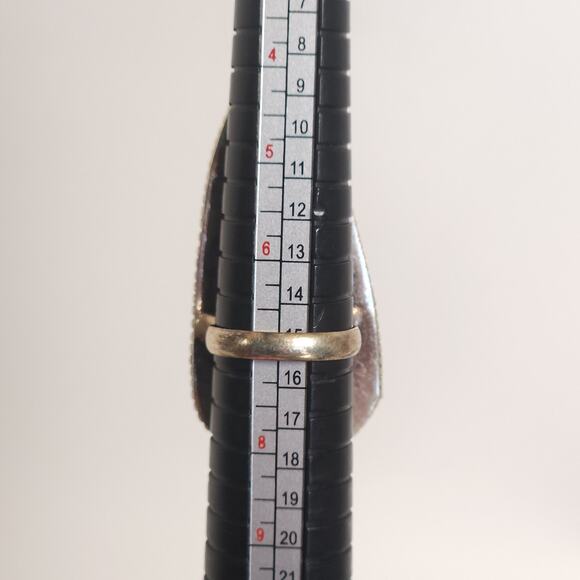 Sterling Silver Fossilized Stone Statement Ring, Size 6 3/4 - Picture 10 of 10